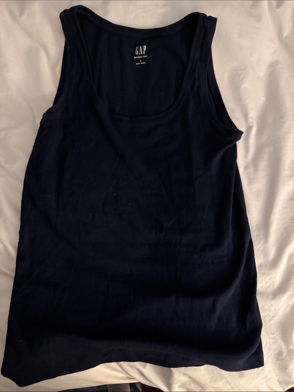GAP Navy Ribbed Scoop Tank Top